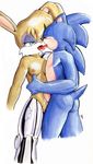  4_fingers battle_angel breasts bunnie_rabbot cum green_eyes kissing penis pussy sonic_(series) sonic_the_hedgehog tongue 