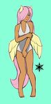  2015 clothed clothing female fluttershy_(mlp) friendship_is_magic hair human humanized ivory-raven mammal my_little_pony one-piece_swimsuit solo swimsuit wings 