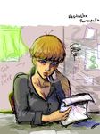  blonde_hair metal_gear metal_gear_(series) metal_gear_solid nastasha_romanenko sleepy tired working 