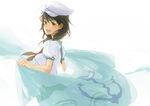  anchor black_hair green_eyes hat murasa_minamitsu nishio sailor sailor_collar sailor_hat short_hair solo touhou 
