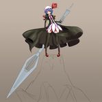  alternate_costume bad_id bad_pixiv_id bat_wings blue_hair hat highres polearm red_eyes remilia_scarlet short_hair solo spear thighhighs touhou vol.7 weapon wings 