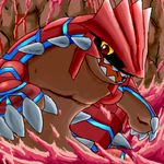  groudon lowres molten_rock pokemoa pokemon pokesho red_body red_eyes spikes teeth volcano 