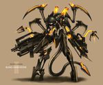  bayonet creature gia glowing gun mecha neon_trim no_humans original rifle tail teeth weapon 