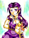  1girl bare_shoulders breasts cleavage female final_fantasy final_fantasy_ii long_hair maria_(ff2) purple_eyes purple_hair solo violet_eyes 