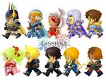  armor bandana belt blonde_hair blue_eyes bow brown_eyes brown_hair butz_klauser cape cecil_harvey chibi cloud_strife detached_sleeves dissidia_final_fantasy earrings everyone final_fantasy final_fantasy_i final_fantasy_ii final_fantasy_iii final_fantasy_iv final_fantasy_ix final_fantasy_v final_fantasy_vi final_fantasy_vii final_fantasy_viii final_fantasy_x frioniel gloves green_eyes green_hair hair_bow headband helmet horns jacket jewelry necklace onion_knight paladin_(final_fantasy) pantyhose parody ponytail popped_collar shoulder_pads spiked_hair squall_leonhart style_parody tail tidus tina_branford walking warrior_of_light white_hair zidane_tribal 