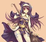  alice_(ragnarok_online) archbishop bad_id bad_pixiv_id broom cosplay de_so fishnets garter_belt long_hair purple_hair ragnarok_online red_eyes solo thighhighs wildrose 