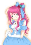  bad_id bad_pixiv_id dress gloves green_eyes jewelry kumatora long_hair mother_(game) mother_3 necklace pink_hair ponytail shio_konbu_(syoko128) solo white_gloves 