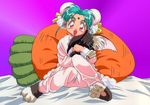 bed bed_sheet blue_hair carrot masaki_sasami_jurai pajamas pink_eyes ryo-ohki ryou-ouki sheets tenchi_muyo tenchi_muyou! 