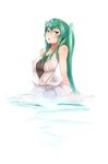  arceonn blue_eyes breasts green_hair hatsune_miku highres long_hair medium_breasts partially_submerged perky_breasts solo twintails very_long_hair vocaloid wet 