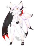  artist_request dog furry heterochormia heterochromia simple_background small_breasts solo white_hair 