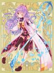  dennryuurai long_hair one_eye_closed pink_hair psychic_hearts red_eyes solo staff thighhighs 