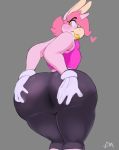  2019 anthro big_butt boon_(vimhomeless) butt clothing equine eyelashes girly gloves hand_on_butt hi_res horn huge_butt lipstick looking_back looking_down makeup male mammal pants shirt solo spread_butt spreading tank_top thick_thighs unicorn vimhomeless voluptuous wide_hips yellow_lipstick 
