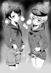  blush censored clothes_writing commentary_request covered_nipples dress erection foreskin genderswap genderswap_(ftm) greyscale hat highres kantai_collection male_focus mogami_(kantai_collection) monochrome multiple_boys multiple_penises musashino_sekai open_fly otoko_no_ko penis phimosis sailor_collar sailor_dress sailor_hat school_uniform short_hair shorts smile testicles translation_request unzipped z1_leberecht_maass_(kantai_collection) 