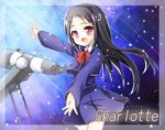  black_hair charlotte_(anime) long_hair maruma_(maruma_gic) otosaka_ayumi purple_eyes school_uniform solo telescope 