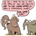  cartoon duo elephant grass mammal noob_the_loser simple_background speech_bubble text trunk white_background 