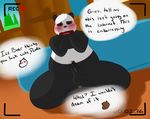  anthro anus balls bear blush camera_view dialogue embarrassed english_text erection eyes_closed fur grizzly_(character) ice_bear irony jakewoolson2014_(artist) male mammal nude panda panda_(character) penis precum recording spread_legs spreading text thick_thighs unseen_character we_bare_bears 