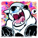  animal_humanoid anthro bear black_fur drooling fur hat humanoid male mammal panda saliva super-tuler tairu teeth tongue white_fur 