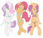  2015 anthro babs_seed_(mlp) clothed clothing earth_pony equine female friendship_is_magic horn horse mammal mdgusty my_little_pony navel pegasus pony scootaloo_(mlp) skimpy sweetie_belle_(mlp) swimsuit unicorn wings young 