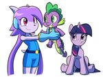 2015 anthro clothed clothing dragon equine female freedom_planet friendship_is_magic fur goshaag green_eyes horn horse male mammal my_little_pony pink_eyes pony purple_eyes sash_lilac smile spike_(mlp) twilight_sparkle_(mlp) unicorn video_games 
