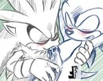  blush cum cum_in_mouth cum_inside eyes_closed fakerface male open_mouth oral penis silver_the_hedgehog sonic_(series) sonic_the_hedgehog 