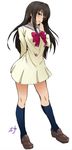  brown_hair cosplay green_eyes heartcatch_precure! idolmaster idolmaster_cinderella_girls long_hair myoudou_gakuen_middle_school_uniform precure school_uniform shibuya_rin shift_(waage) solo 