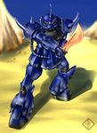  gouf gundam mecha mobile_suit_gundam no_humans outdoors raybar sky solo sword weapon 