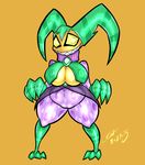  2015 alternate_color anthro big_breasts breasts claws clothed clothing female gem jewelry legwear looking_at_viewer nintendo pok&eacute;mon sableye saliantsunbreeze shiny_pok&eacute;mon simple_background smile teeth thick_thighs toe_claws video_games voluptuous wide_hips 
