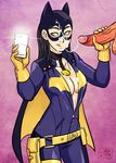  batgirl batman_(series) belt black_hair blush bodysuit breasts cape cellphone choker cleavage clothed clothing cosplay cum cum_on_breasts cum_on_face cum_string dc_comics female gloves green_eyes hair handjob long_hair marvel mask my_pet_tentacle_monster not_furry penis phone self_shot skinsuit solo_focus standing tongue tongue_out uncensored unzipped utility_belt x-23 x-men 