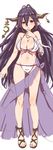  antenna_hair bandages bikini black_hair blush breasts clearite cleavage danua draph granblue_fantasy hair_between_eyes highres horn_ornament horns jewelry large_breasts long_hair looking_at_viewer navel necklace pointy_ears red_eyes sandals sketch solo swimsuit white_bikini 
