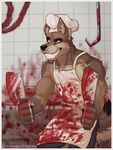  axe blood butcher canine covered_in_blood covering gorsha_pendragon gorshapendragon grin insane mammal melee_weapon weapon 
