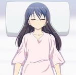  black_hair charlotte_(anime) closed_eyes highres long_hair otosaka_ayumi pillow screencap solo spoilers 