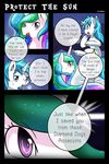  2015 blue_eyes book comic cutie_mark dialogue duo english_text equine eyes_closed fan_character female feral friendship_is_magic fur hair horn long_hair mammal multicolored_hair my_little_pony open_mouth paper_(mlp) pillow princess_celestia_(mlp) purple_eyes text unicorn vavacung white_fur winged_unicorn wings 
