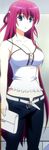  gradient gradient_background grisaia_(series) grisaia_no_kajitsu highres long_hair red_hair solo standing stitched suou_amane 