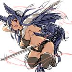  :d animal_ears bell breasts cleavage erune fox_ears fox_tail granblue_fantasy hair_ornament jingle_bell katana katsudansou large_breasts long_hair open_mouth purple_hair red_eyes simple_background sketch smile solo sword tail weapon white_background yuel_(granblue_fantasy) 