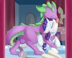  2015 aged_up anus blush cutie_mark dock door dragon duo equine eyeshadow fearingfun female feral friendship_is_magic hair hi_res horn inside long_tongue makeup male male/female mammal mannequin my_little_pony penetration penis purple_hair rarity_(mlp) saliva scalie spike_(mlp) tongue unicorn vaginal vaginal_penetration 