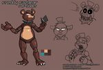  2015 animatronic bear five_nights_at_freddy&#039;s freddy_(fnaf) kayla-na machine male mammal robot smile solo video_games 