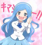  1girl :3 blue_eyes blue_hair blush commentary_request hairband himouto!_umaru-chan long_hair open_mouth shippo_(shishizaru) solo symbol-shaped_pupils tachibana_sylphynford 