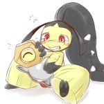  2018 alacarte blush mawile meltan nintendo penis pok&eacute;mon pok&eacute;mon_(species) red_eyes simple_background sweat video_games white_background 