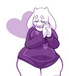  blush caprine clothing eyes_closed female goat mammal mangneto overweight solo sweater thick_thighs toriel undertale wide_hips 