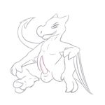  aerodactyl anthro balls erection invalid_tag looking_at_viewer male nintendo nude penis pok&eacute;mon posexe simple_background smile solo video_games white_background 