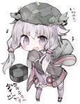  camouflage_helmet chibi cube dress hood hoodie kotatu_(akaki01aoki00) long_sleeves purple_eyes purple_hair purple_legwear solo thighhighs twintails vocaloid voiceroid yuzuki_yukari 