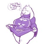  blush caprine clothing cookie english_text eyes_closed female food goat mammal mangneto solo sweater text thick_thighs toriel undertale 