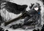  alternate_color alternate_costume alternate_eye_color alternate_weapon arm_cannon azuki_(azuki-taste) black black_footwear black_hair black_legwear black_skirt black_wings blue_flower blue_rose boots bow breasts cave corset expressionless feathered_wings flower frilled_shirt_collar frilled_skirt frills gothic_lolita gradient_hair grey grey_eyes grey_hair hair_bow layered_skirt leg_ribbon lolita_fashion long_hair long_sleeves looking_down lying metal_boots mismatched_footwear multicolored_hair on_side pantyhose puffy_long_sleeves puffy_sleeves reiuji_utsuho ribbon rose shoes skirt small_breasts solo touhou weapon wings 