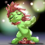  2015 behind-space blush cute earth_pony equine female feral friendship_is_magic horse mammal my_little_pony pony smile solo tree_hugger_(mlp) 