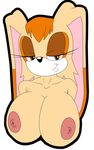  anthro areola big_breasts breasts damian_hodge erect_nipples female fur hair half-closed_eyes huge_breasts hyper hyper_breasts lagomorph mammal mother nipples nude parent presenting rabbit simple_background solo sonic_(series) vanilla_the_rabbit video_games 