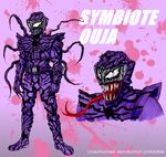  highres kamen_rider kamen_rider_ouja kamen_rider_ryuki_(series) marvel no_humans sharp_teeth symbiote tatsumi_kei_(t_k) teeth tongue tongue_out traditional_media 