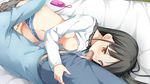  1girl 69 black_hair blue_panties blush breasts censored clothed_sex fellatio fingering game_cg hetero highres kantoku koi_suru_kanojo_no_bukiyou_na_butai long_hair lying medium_breasts mosaic_censoring nanase_sena navel nipples on_bed on_side oral panties panties_aside penis remote_control_vibrator shirt_lift solo_focus sweatdrop underwear vibrator yellow_eyes 