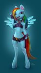  3d anthro digitigrade ear_piercing equine female friendship_is_magic mammal my_little_pony pegasus piercing rainbow_dash_(mlp) runsammya solo wings 