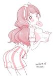  artist_request ass character_request doughnut food kanya_pyi long_hair looking_back monochrome 