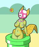  &lt;3 bigger_version_at_the_source breasts feline female fire flora_fauna mammal mario_bros nintendo nipples nude open_mouth piranha_plant plant pose solo tempestryder video_games 